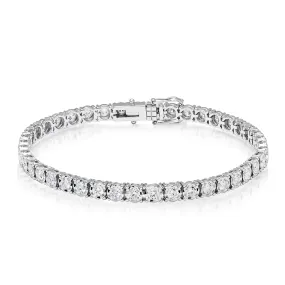 14KT White Gold Diamond Large Bella Tennis Bracelet