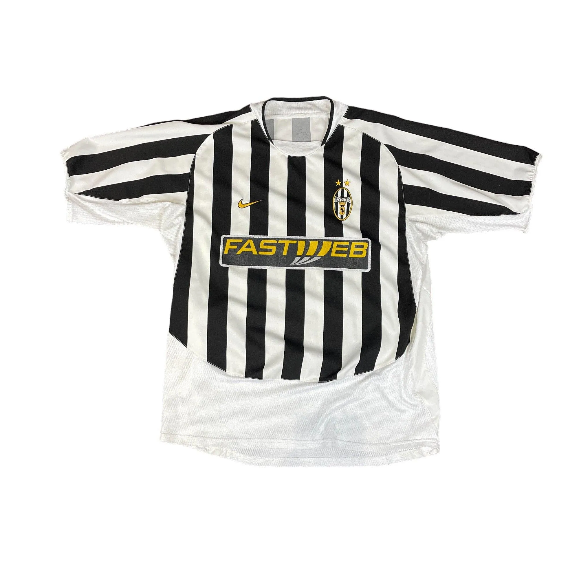 2003-04 White + Black Nike Juventus Tee - Extra Large