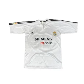 2004-05 White Adidas Real Madrid Beckham Tee - Large