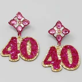 40 Birthday Glitter Earrings