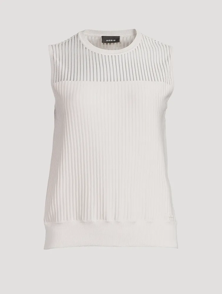 AKRIS Silk Cotton Sleeveless Sweater