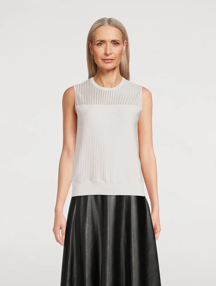 AKRIS Silk Cotton Sleeveless Sweater