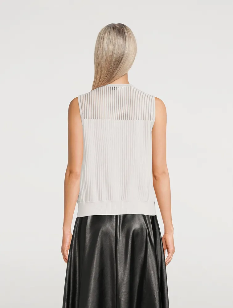 AKRIS Silk Cotton Sleeveless Sweater