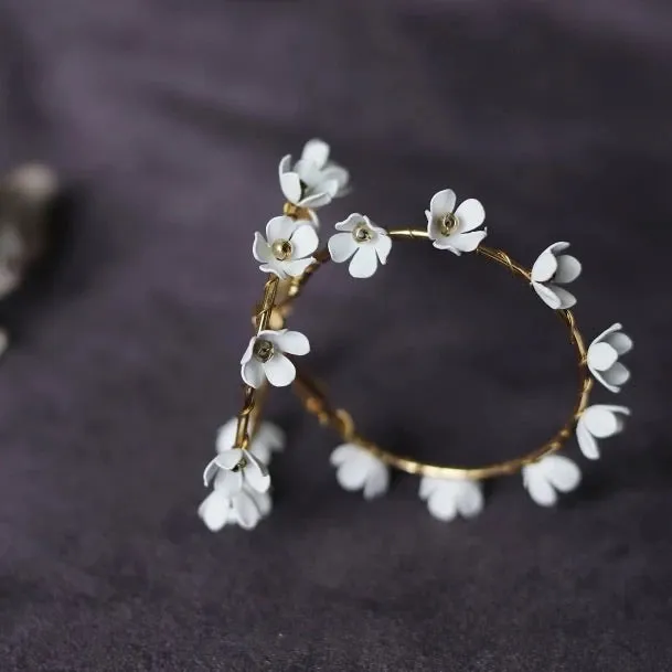 Angelica Flower Hoop Earrings - LAST CHANCE!