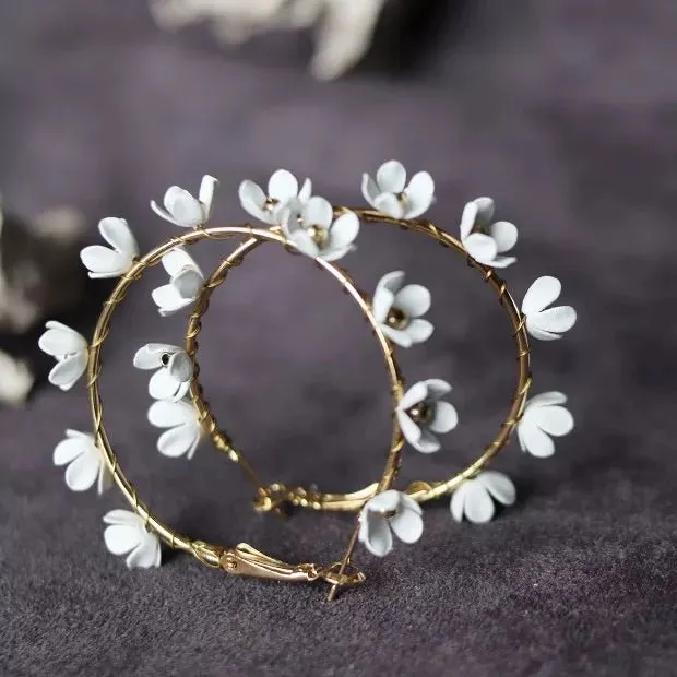 Angelica Flower Hoop Earrings - LAST CHANCE!