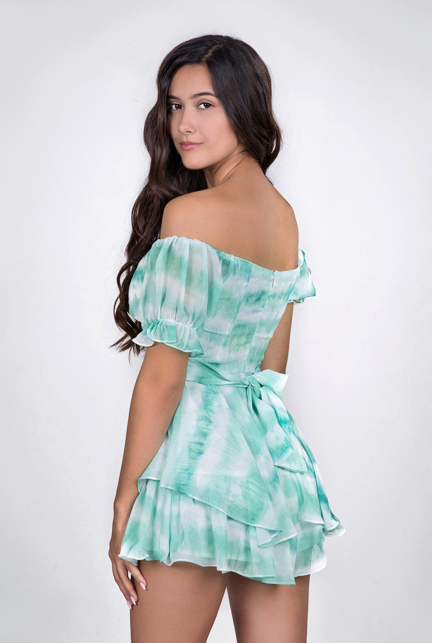 Avery Tie Dye Romper - Green