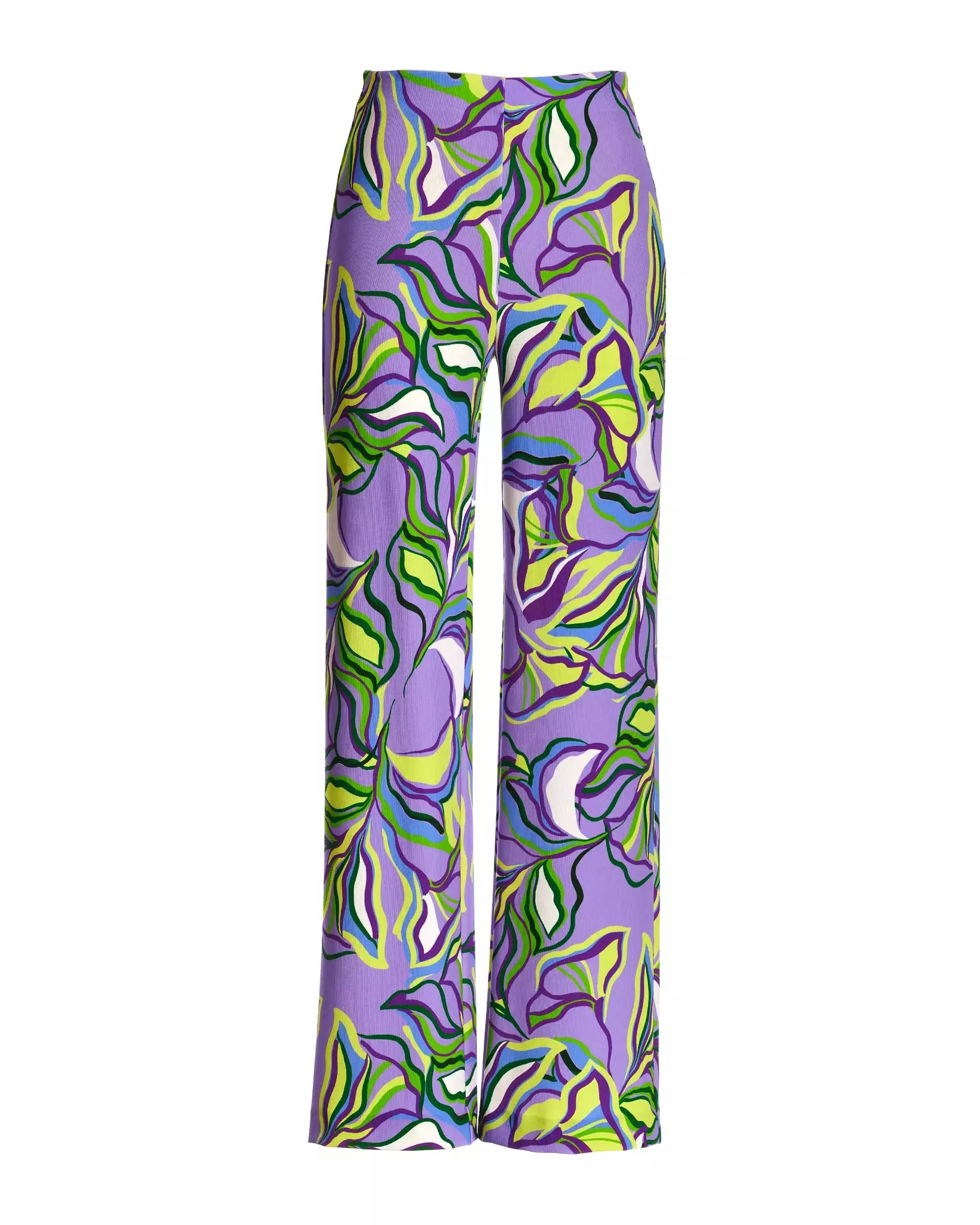 Beyond Travel Abstract Fleurs Print Palazzo Pant Purple