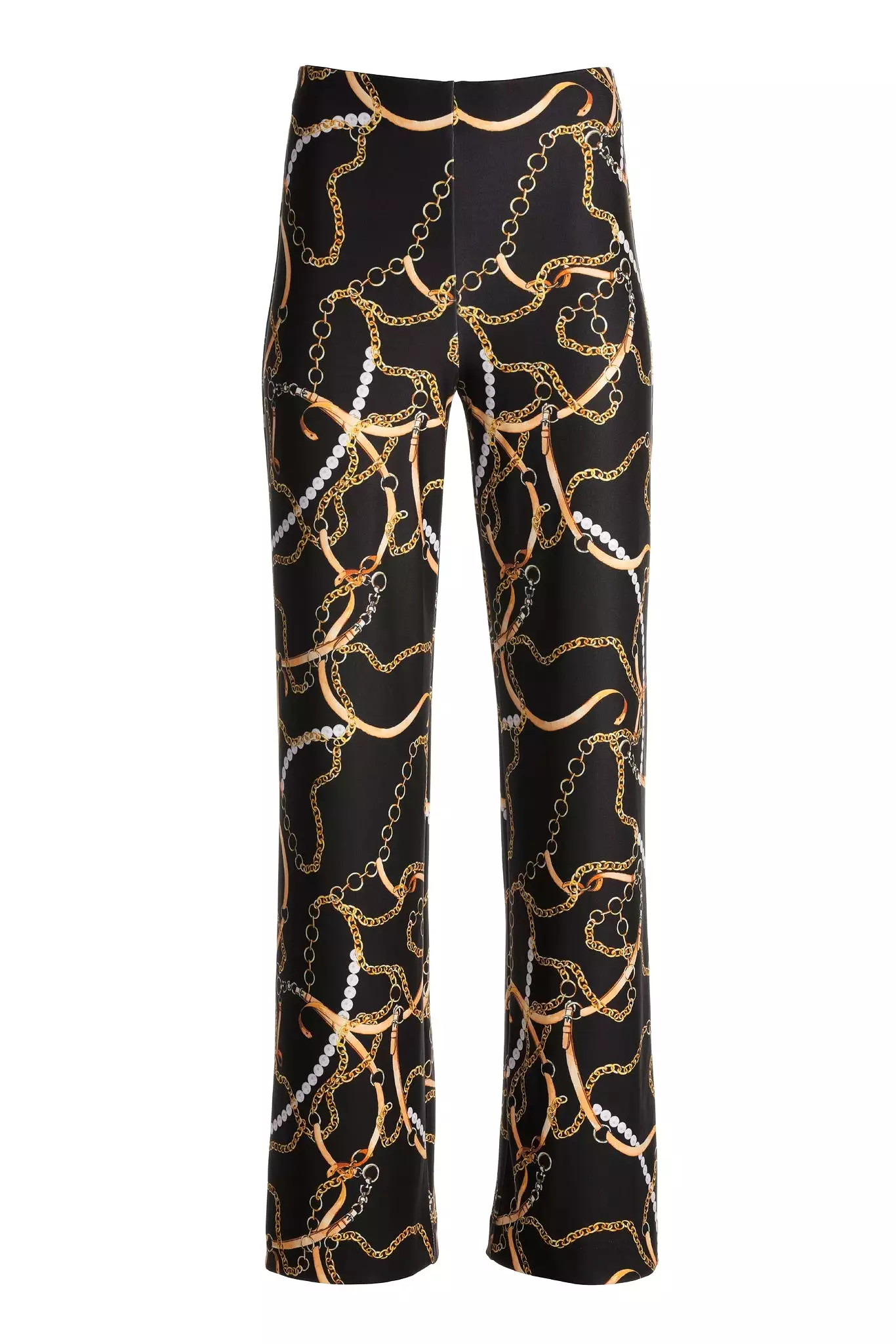 Beyond Travel Status Pearls Print Palazzo Pant Black Multi