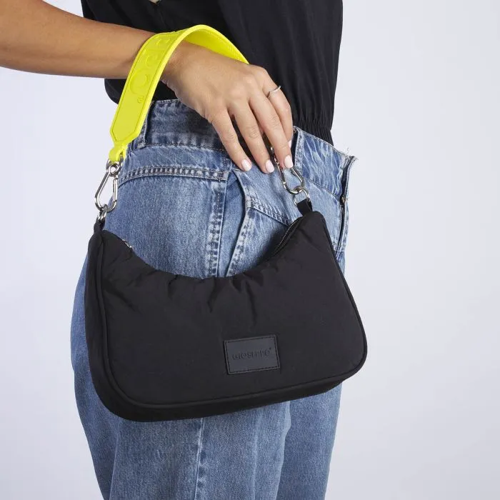 BLACK BAGUETTE BAG WITH OCOEE SHOULDER STRAP