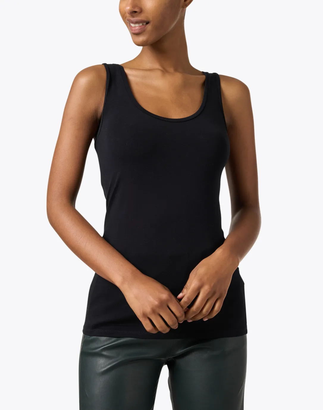 Black Stretch Viscose Tank