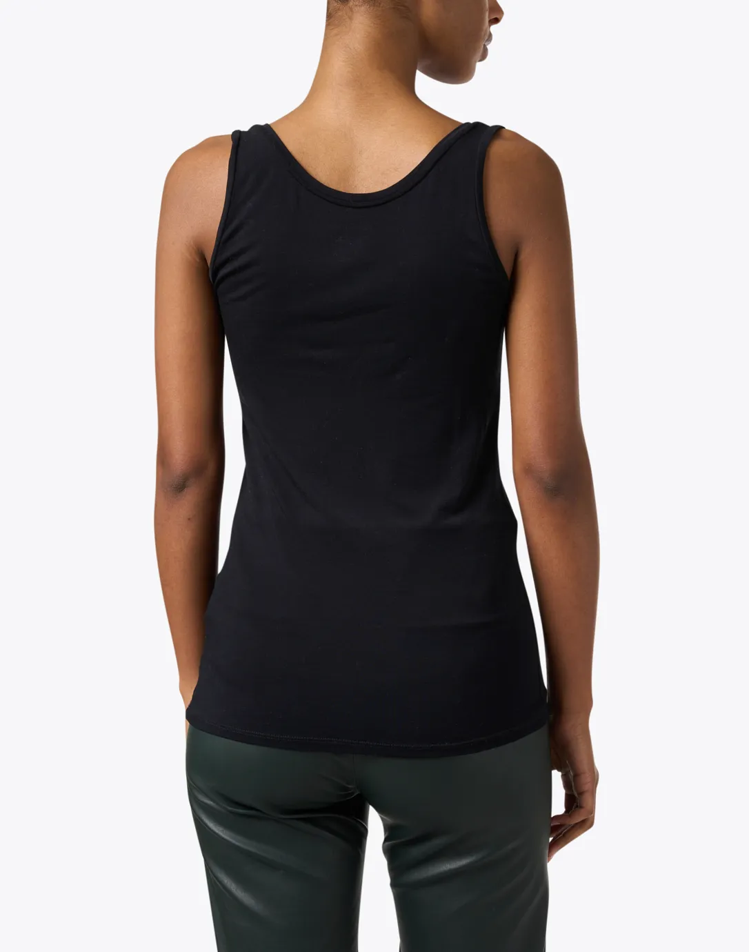 Black Stretch Viscose Tank