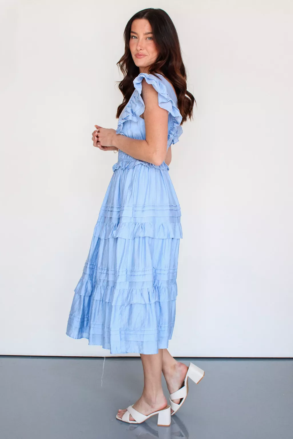 Blake Ruffle Midi Dress