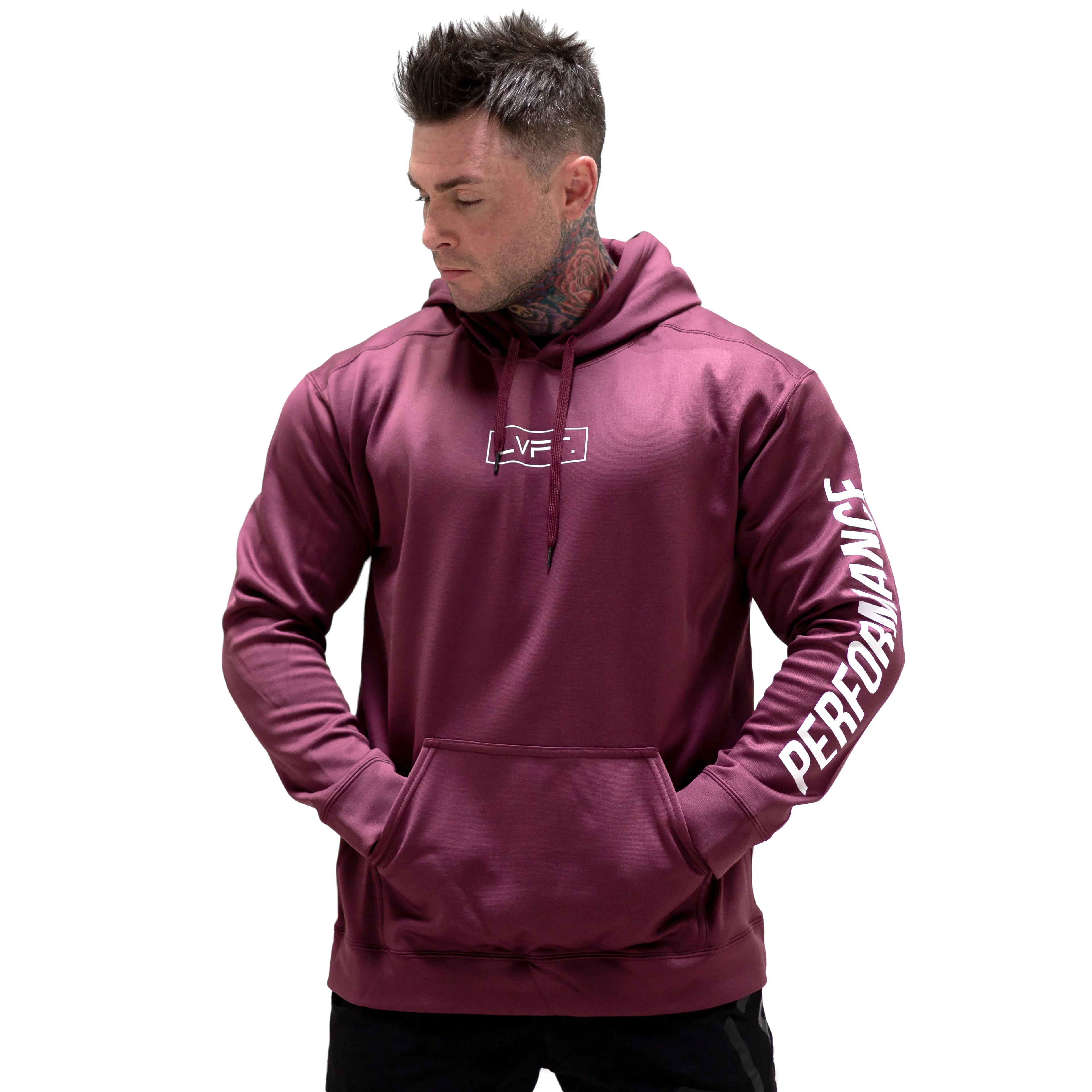 Boxed Performance Tech Hoodie - Burgundy