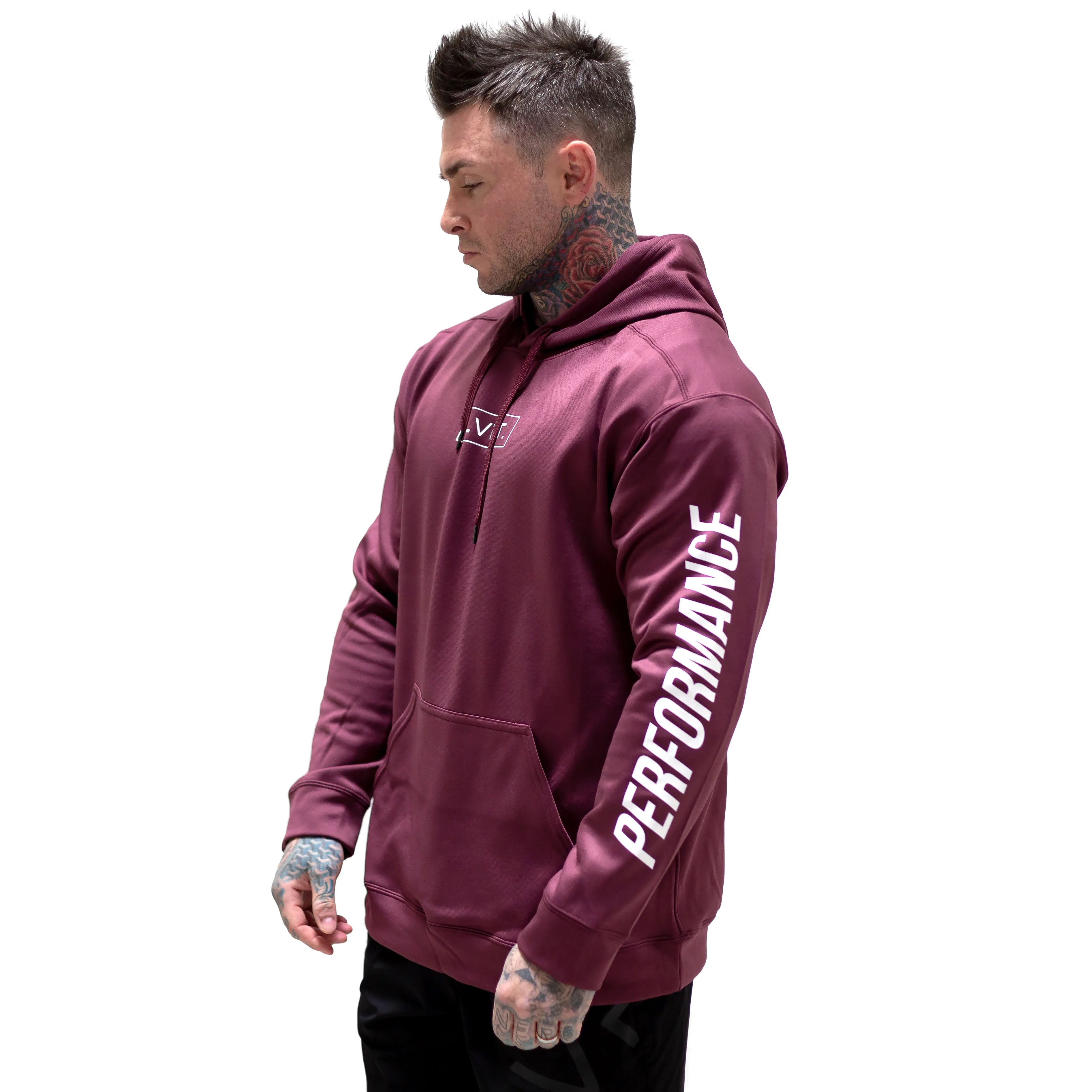 Boxed Performance Tech Hoodie - Burgundy