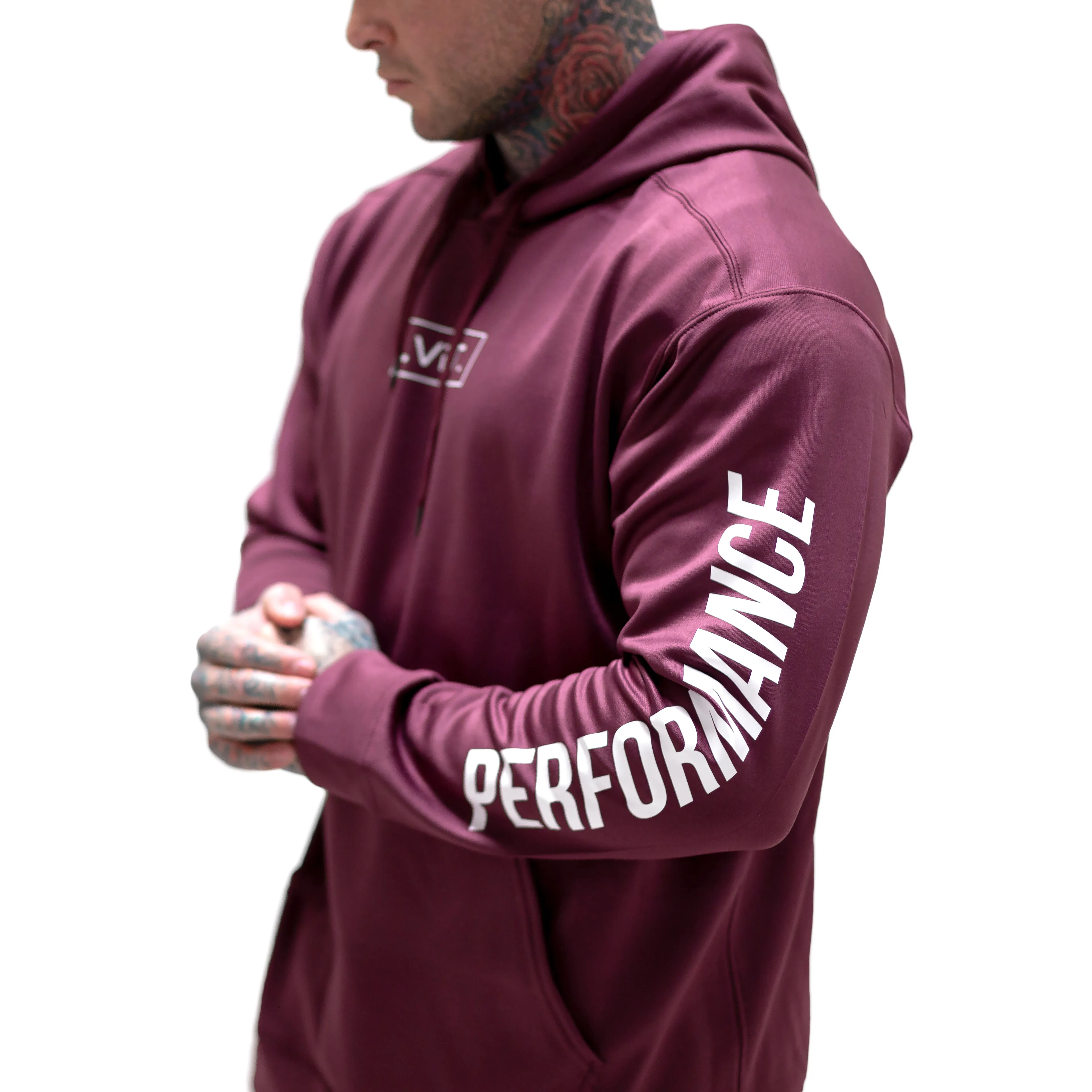 Boxed Performance Tech Hoodie - Burgundy