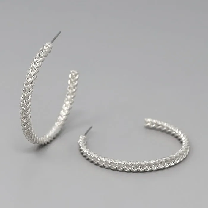 Braided Metal Hoop Earrings