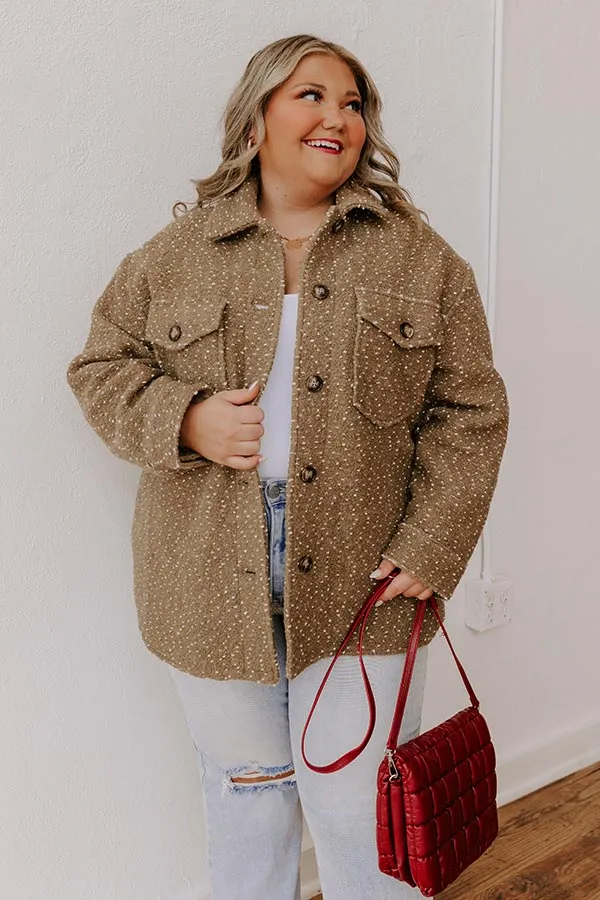 Cappuccino Cozy Wool-Blend Jacket Curves