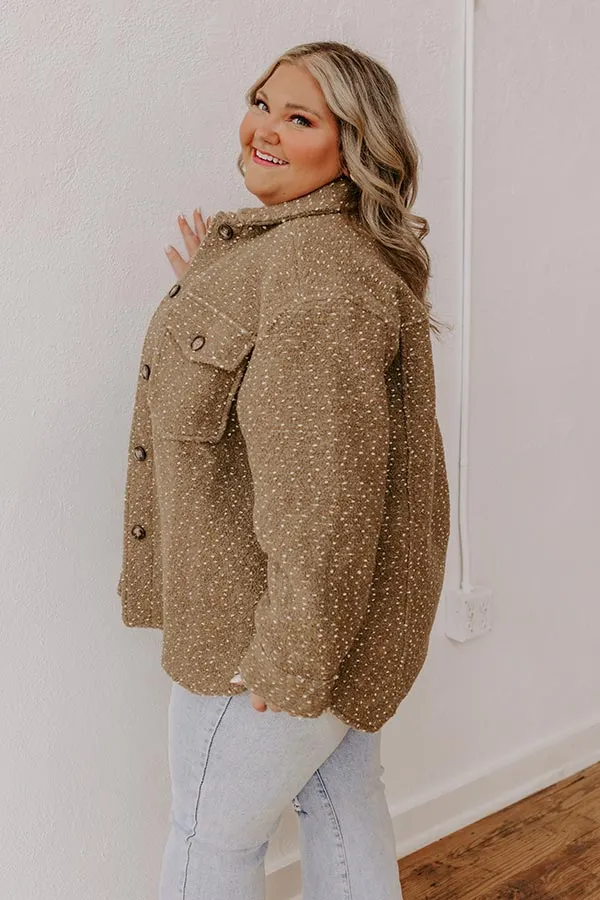 Cappuccino Cozy Wool-Blend Jacket Curves