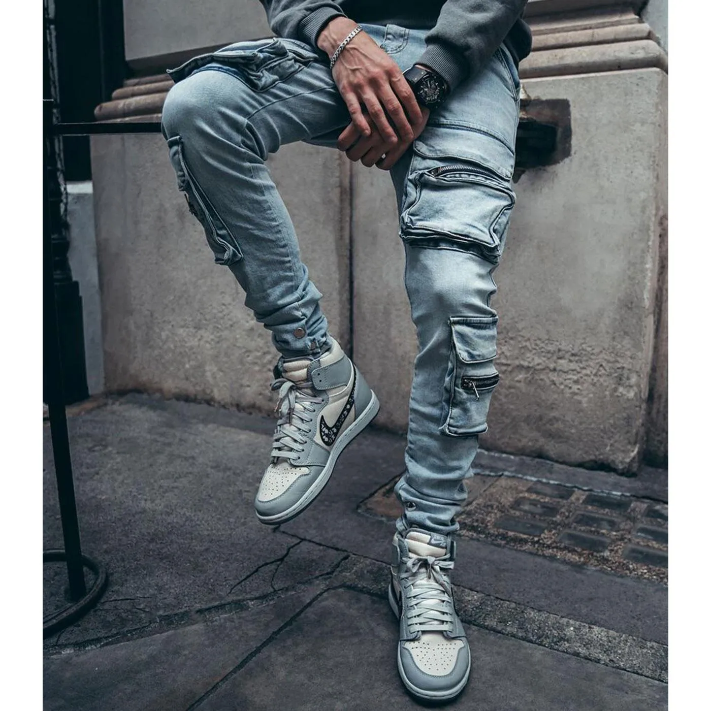 Cargo Jeans V3 (Light Grey)