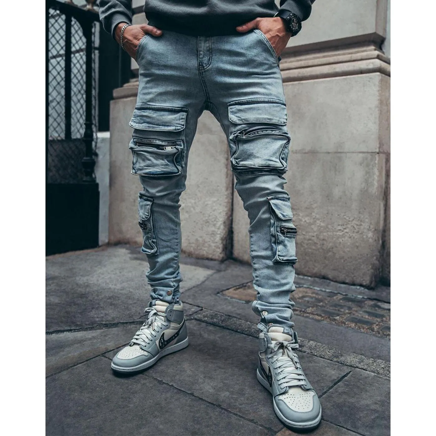 Cargo Jeans V3 (Light Grey)