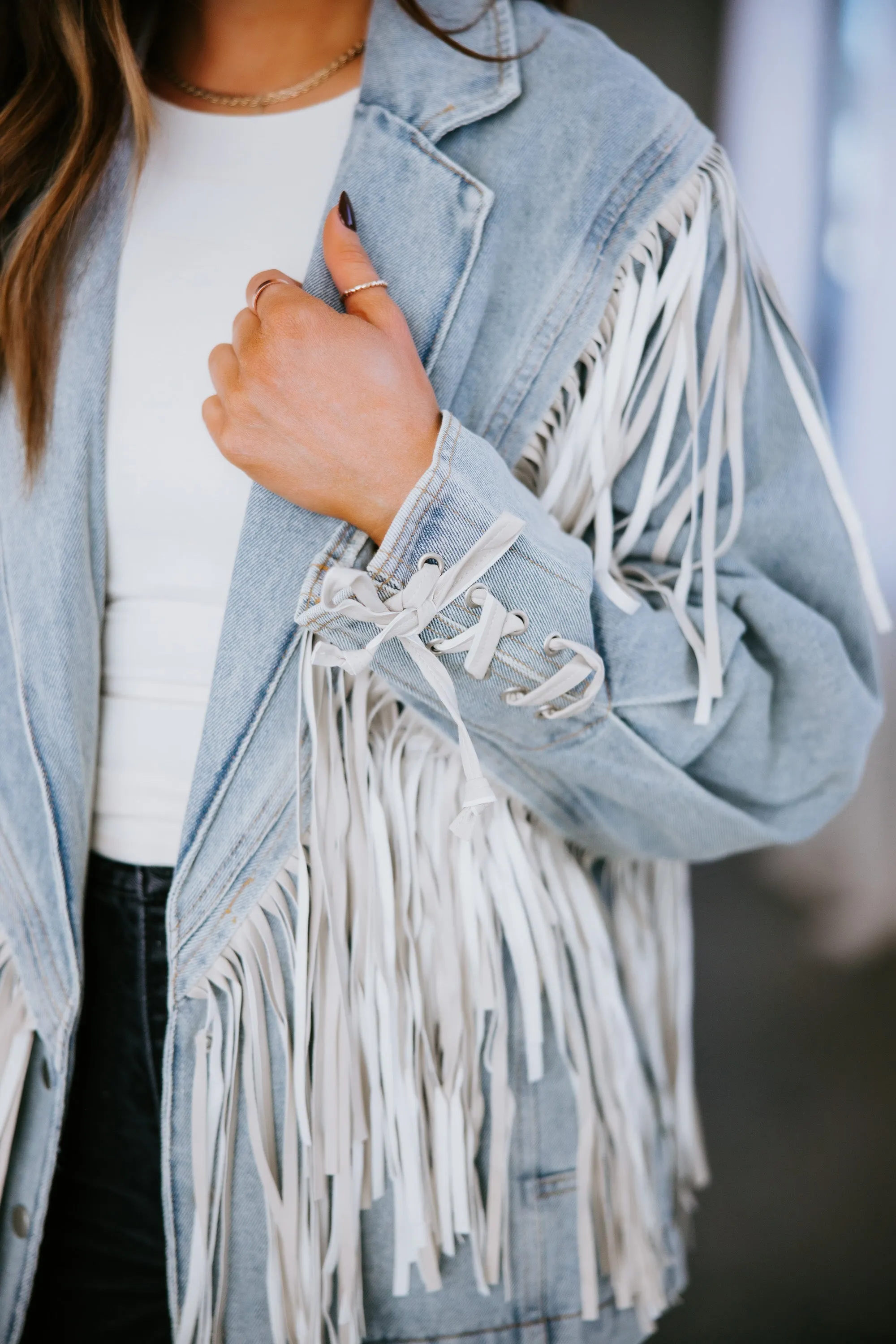 Carlin Fringe Denim Jacket