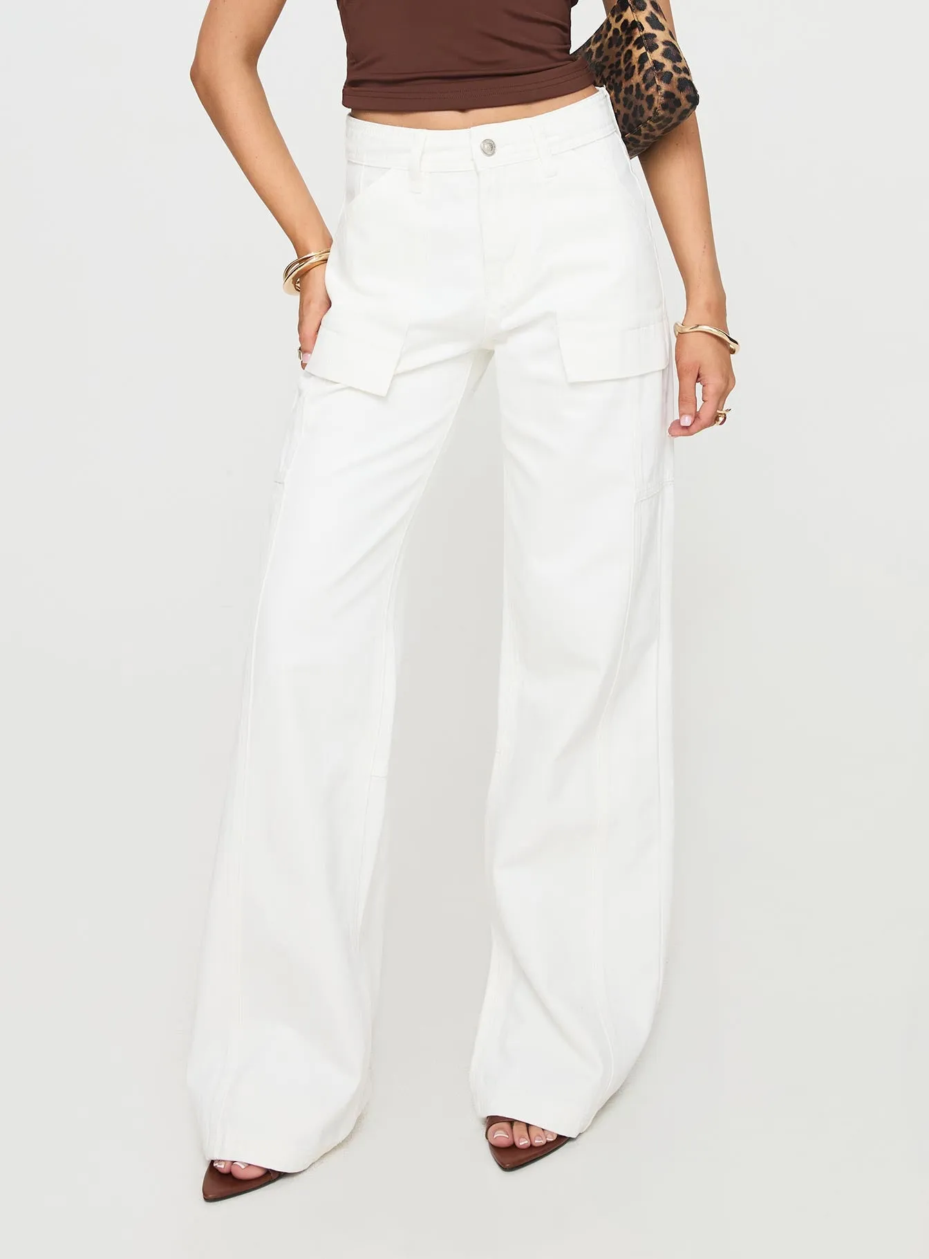 Chad Cargo Jeans White Denim