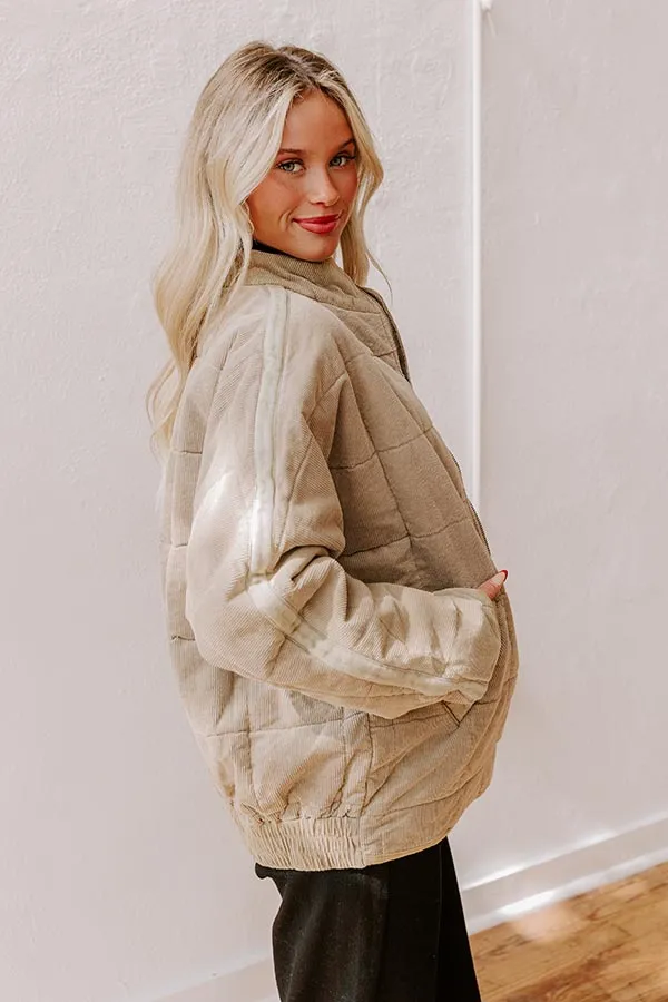 Cozy Moment Corduroy Jacket in Warm Taupe