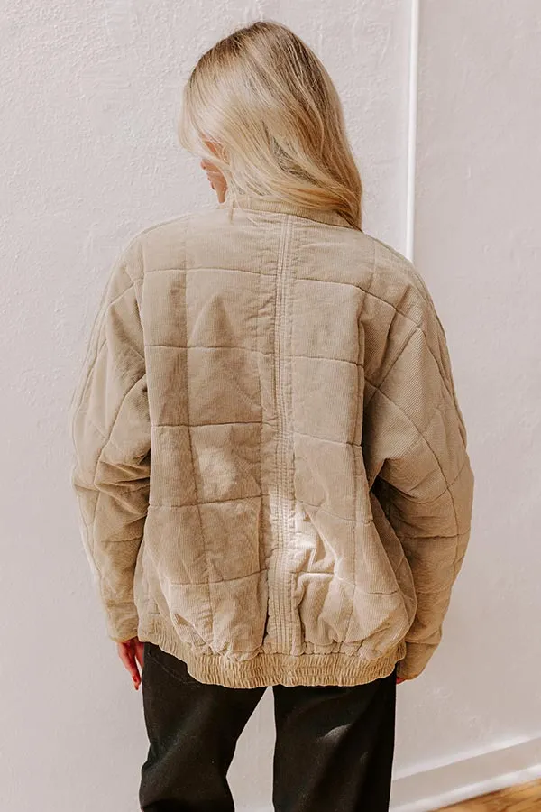 Cozy Moment Corduroy Jacket in Warm Taupe