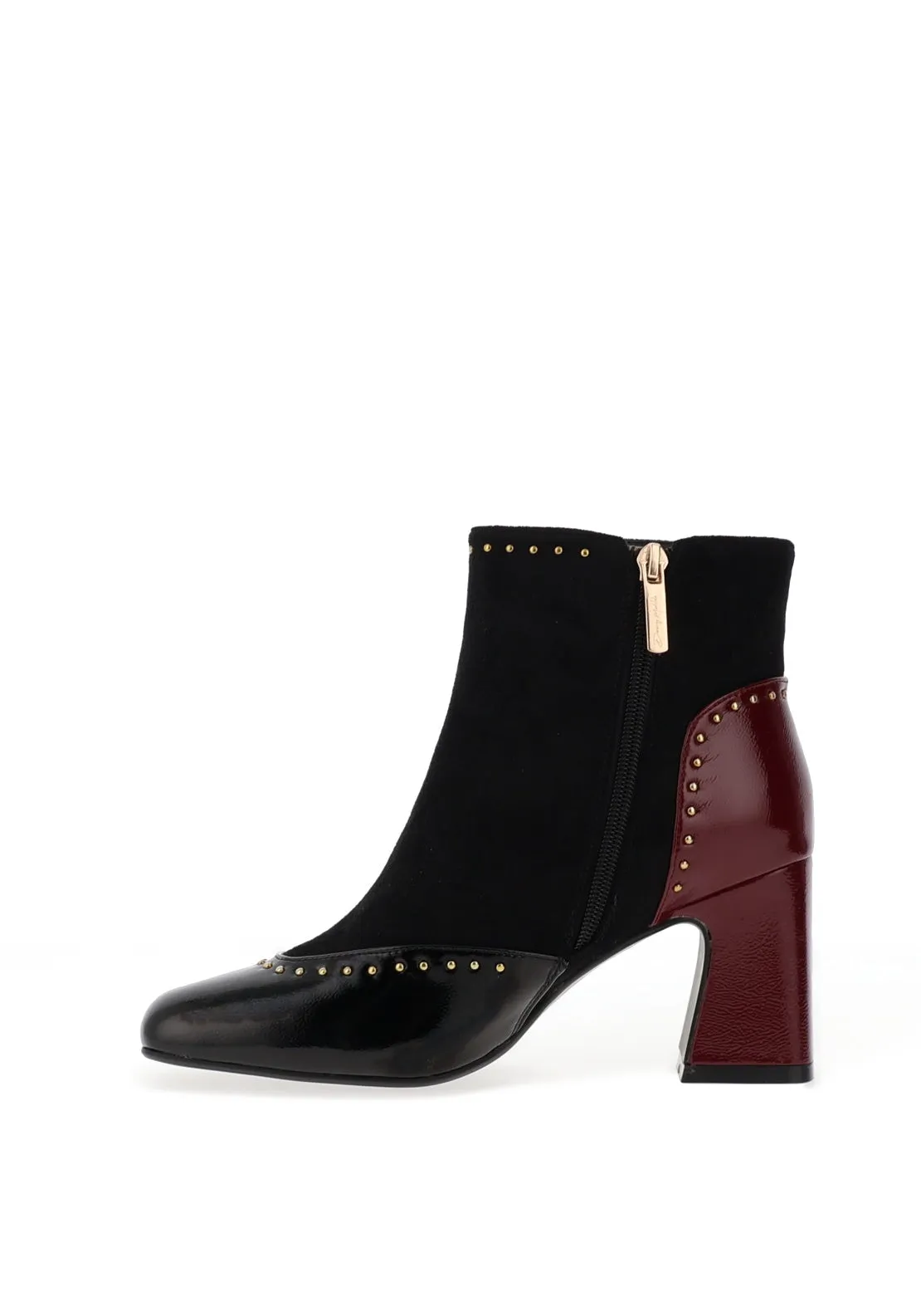 Dancing Matilda Acrobat Studded Colour Block Boots, Black