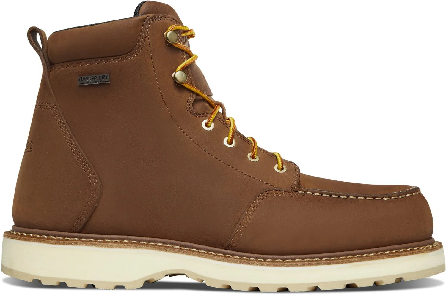 Danner Mens Cedar River Moc Toe 6in AL Brown Leather Work Boots