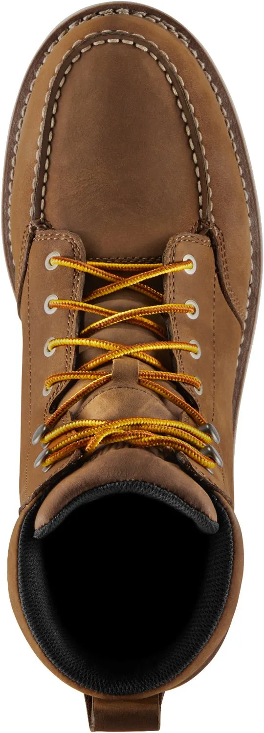 Danner Mens Cedar River Moc Toe 6in AL Brown Leather Work Boots