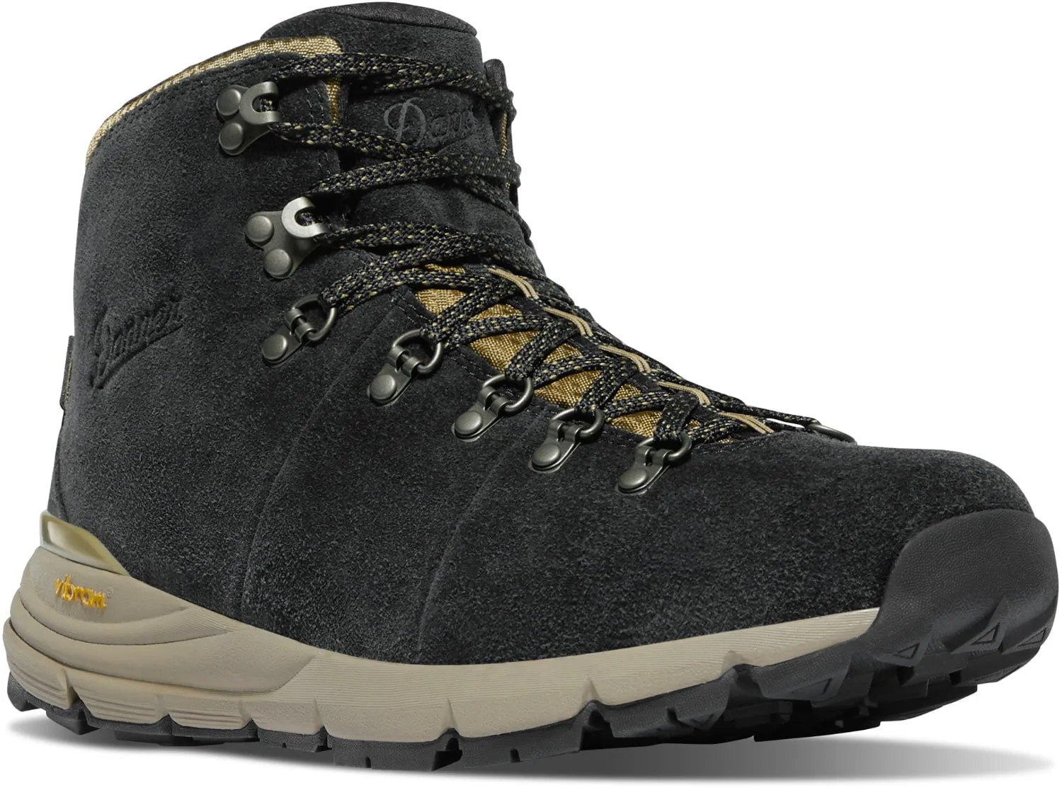 Danner Mens Mountain 600 4.5in Black/Khaki Suede Hiking Boots