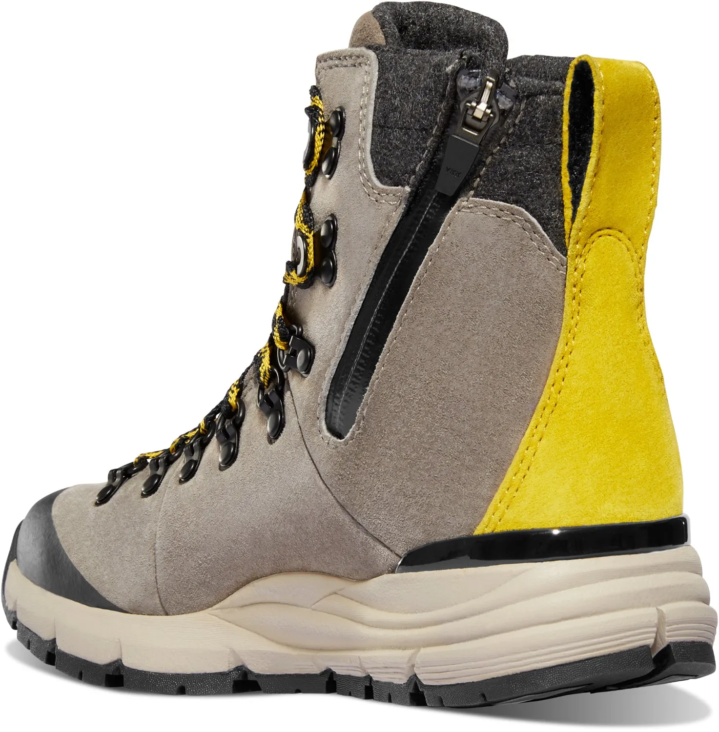 Danner Womens Arctic 600 Side-Zip 7in 200G Driftwood/Yellow Suede Hiking Boots