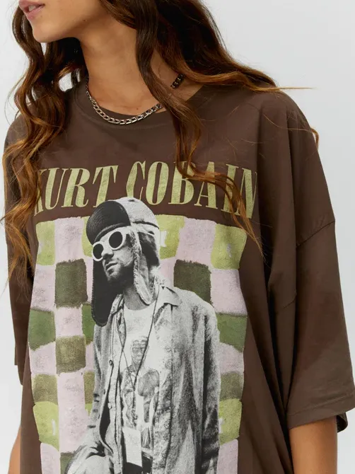 DAYDREAMER Kurt Cobain Checkered Tee