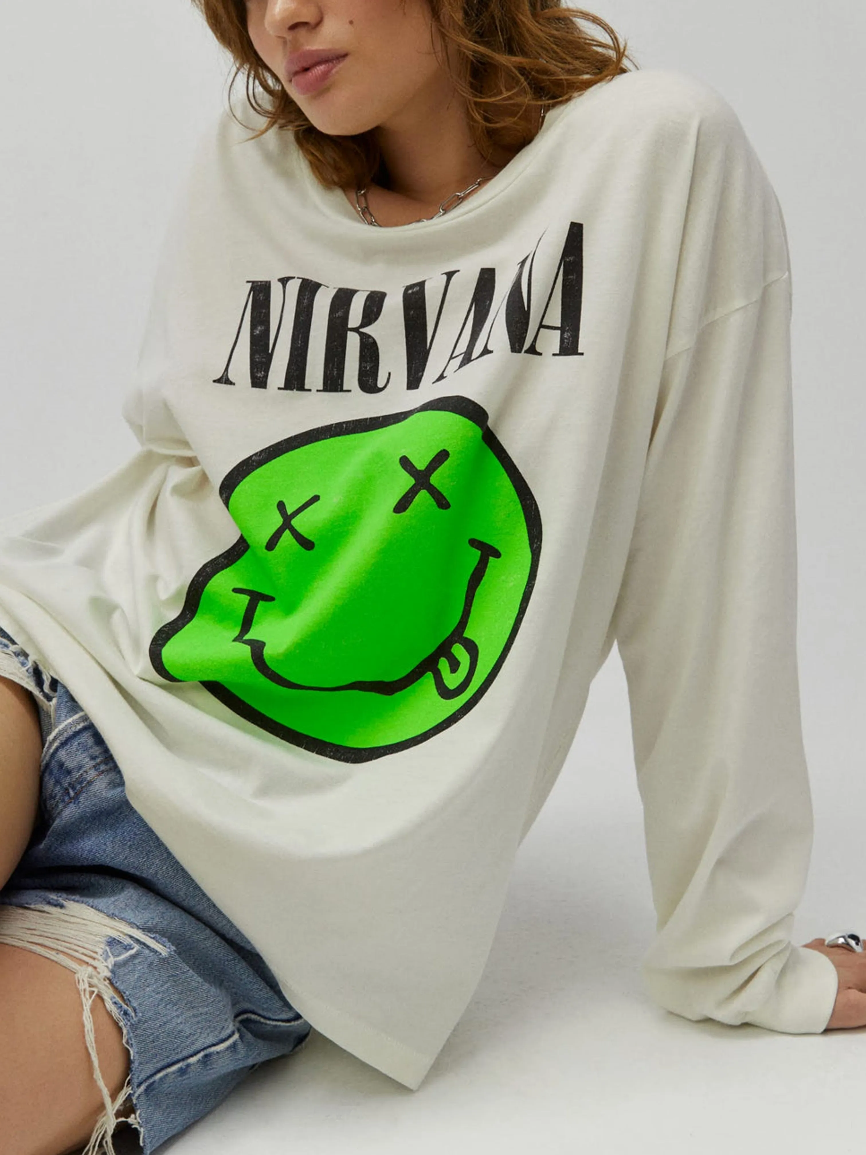 DAYDREAMER Nirvana Smiley Long Sleeve Merch Tee