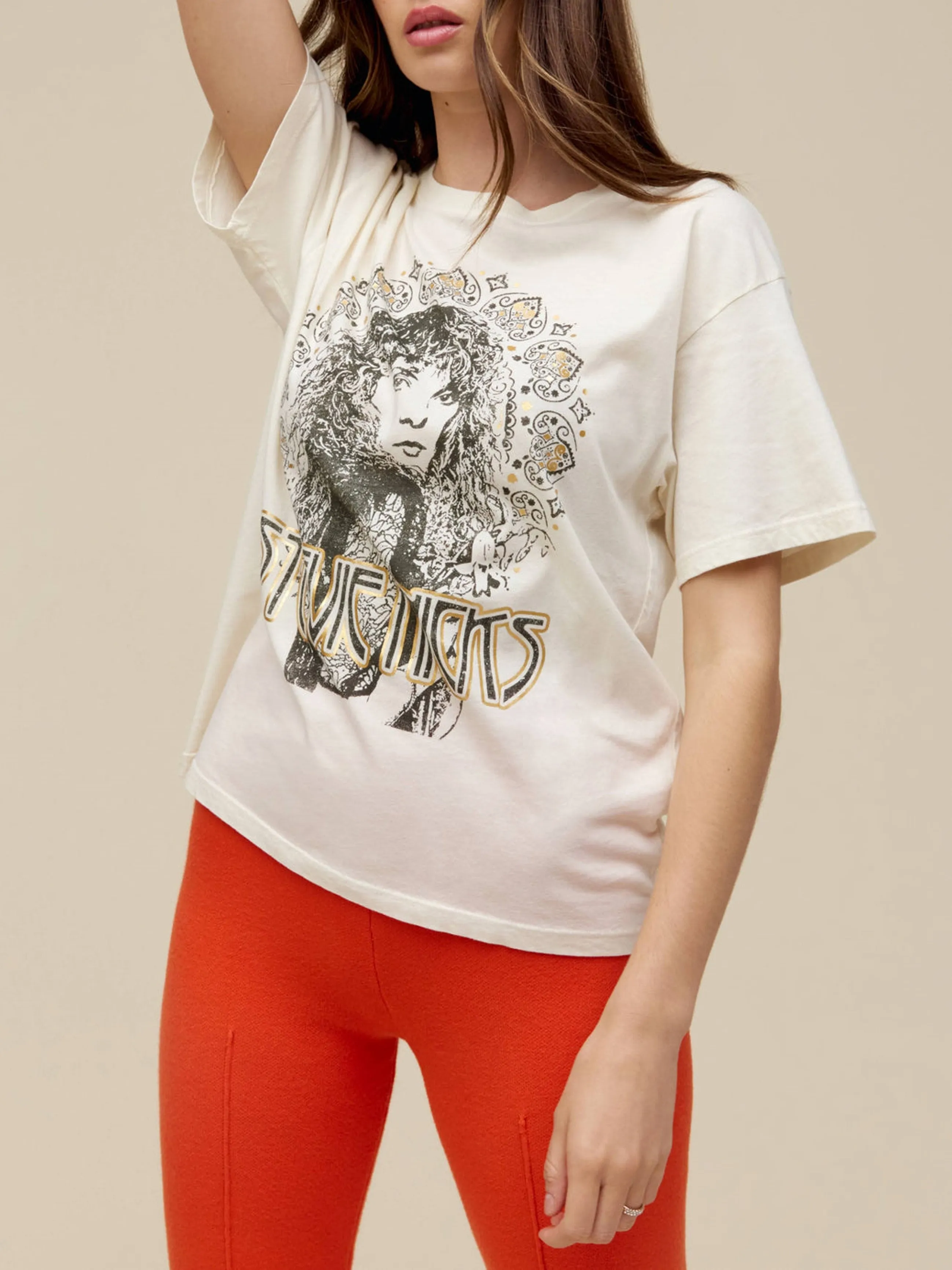 DAYDREAMER Stevie Nicks Metallic Boyfriend Tee