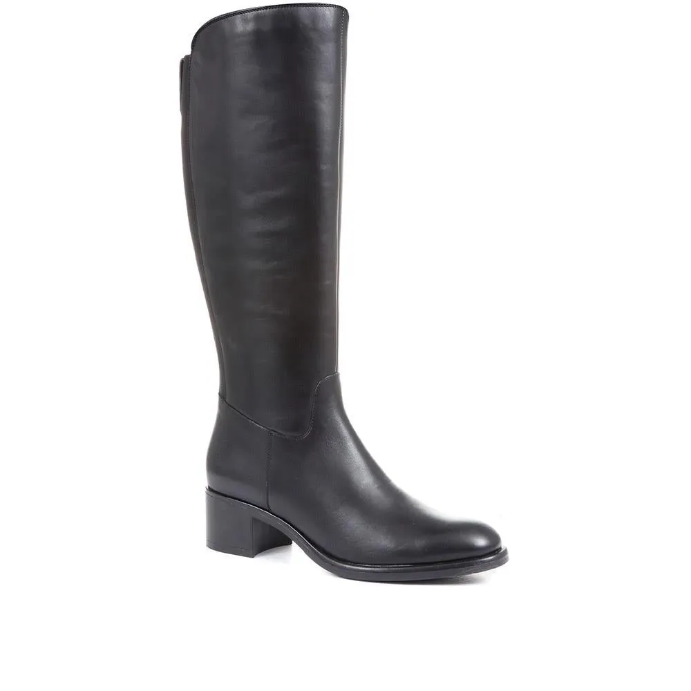 Donatella Knee High Leather Boots - DONATELLA / 322 367