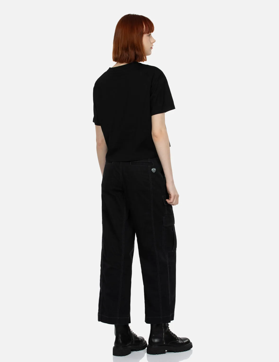 Double Waistband Wide Leg Cargo Pants