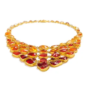 Flame Fishnet Bib Necklace