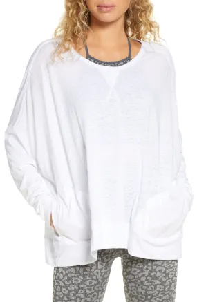 Free People Women's First Choice Long Sleeve Tee White Size Large