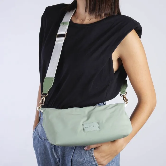 GREEN CROSSBODY BAG WITH CONTRAST HANDLE ALSEA