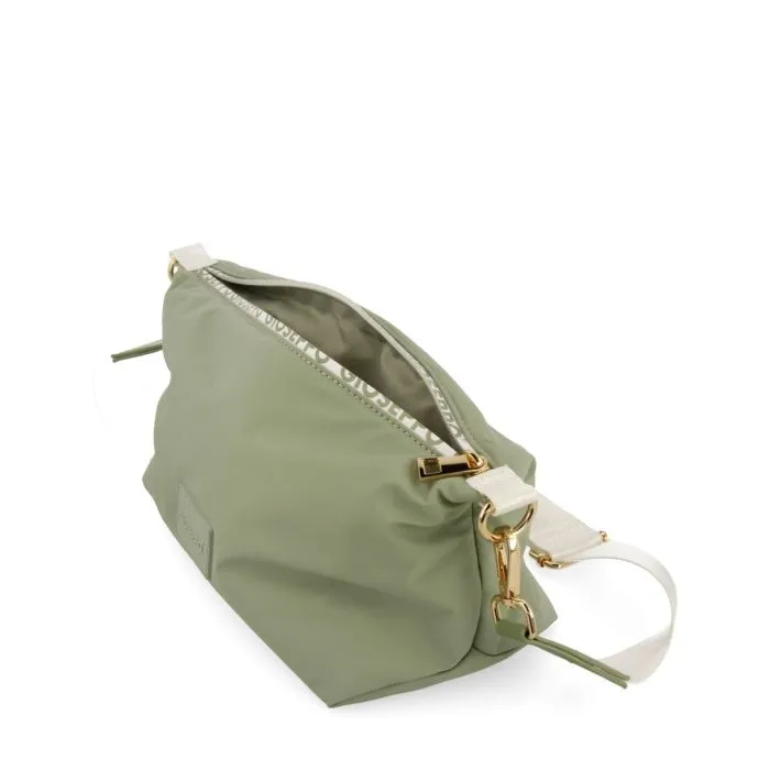 GREEN CROSSBODY BAG WITH CONTRAST HANDLE ALSEA