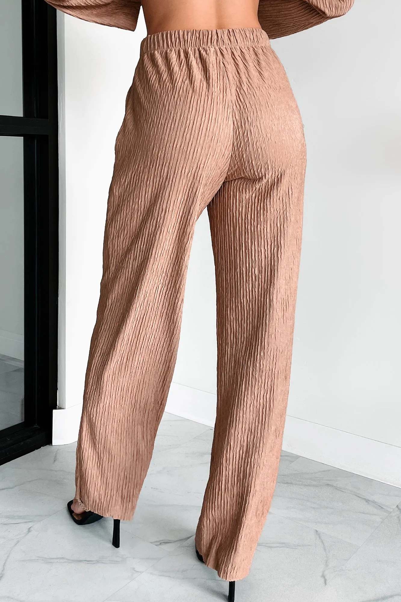 Interesting Scenarios Textured Wide Leg Pants (Coco)