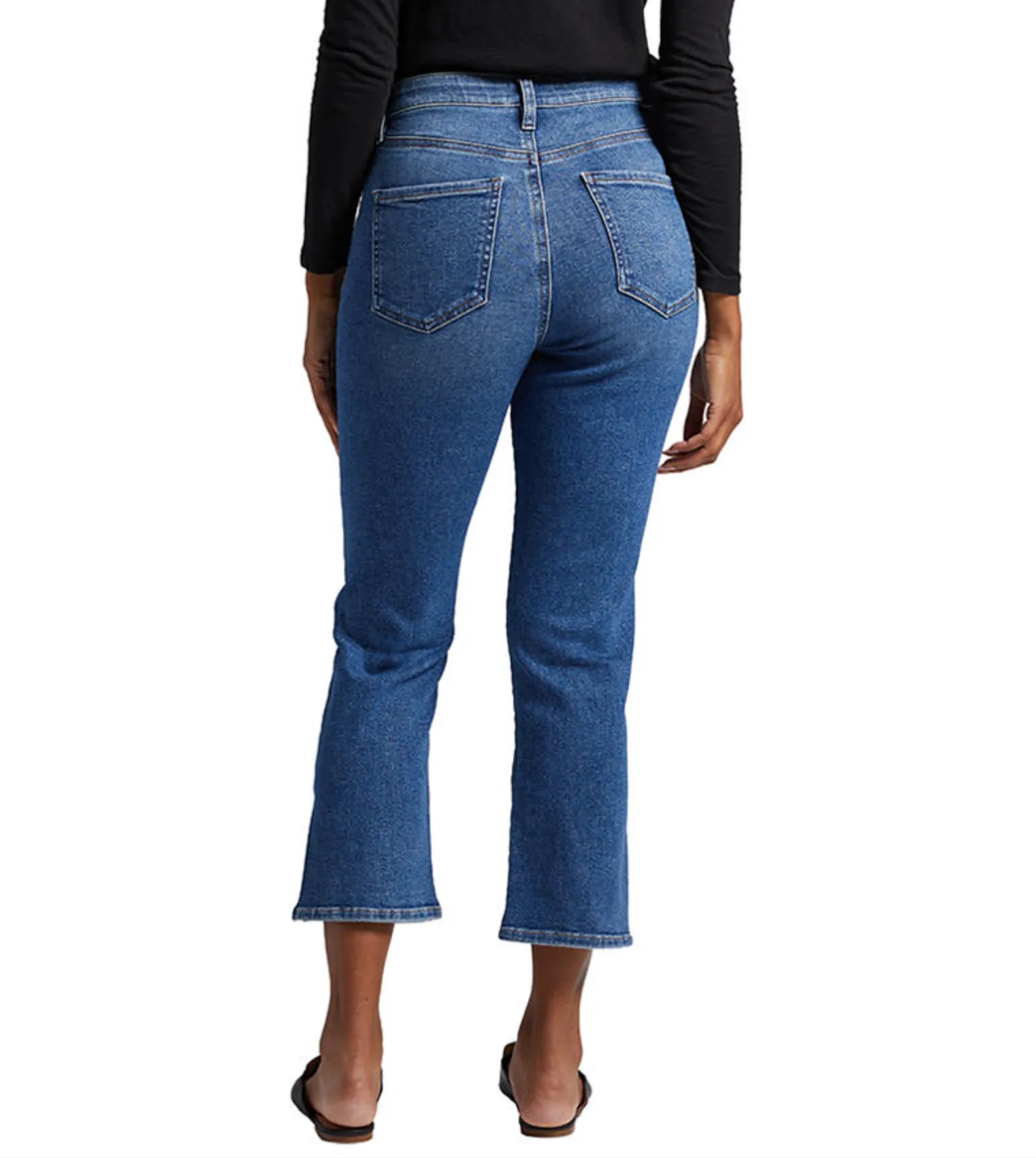 Jag Phoebe boot jeans, cropped high rise side-slit hem (button-front)