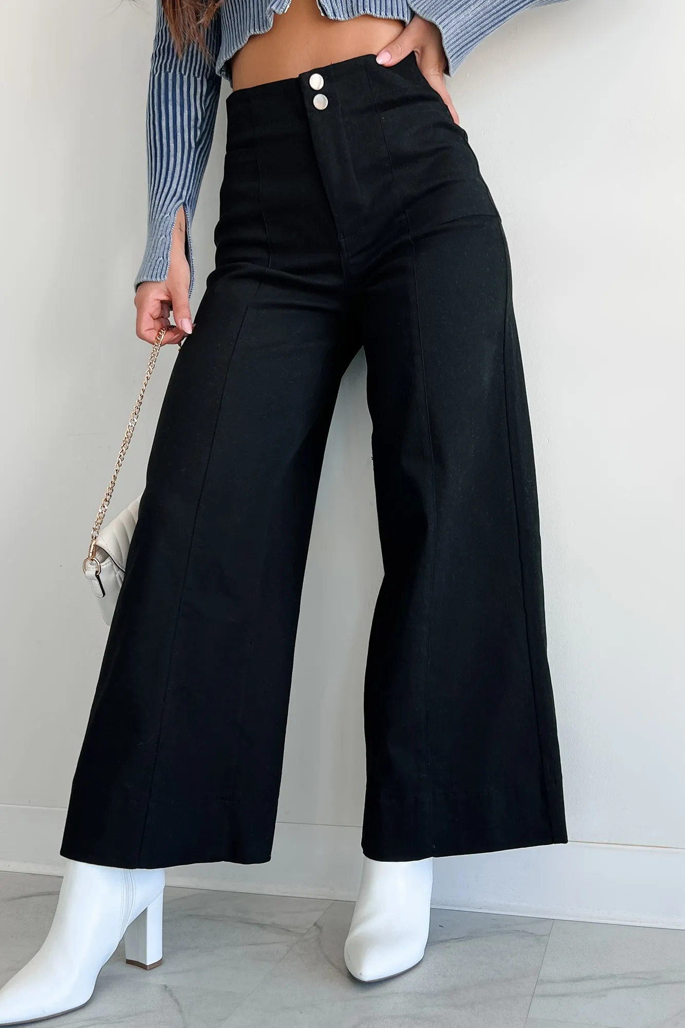 Just The Truth Wide Leg Pants (Black)