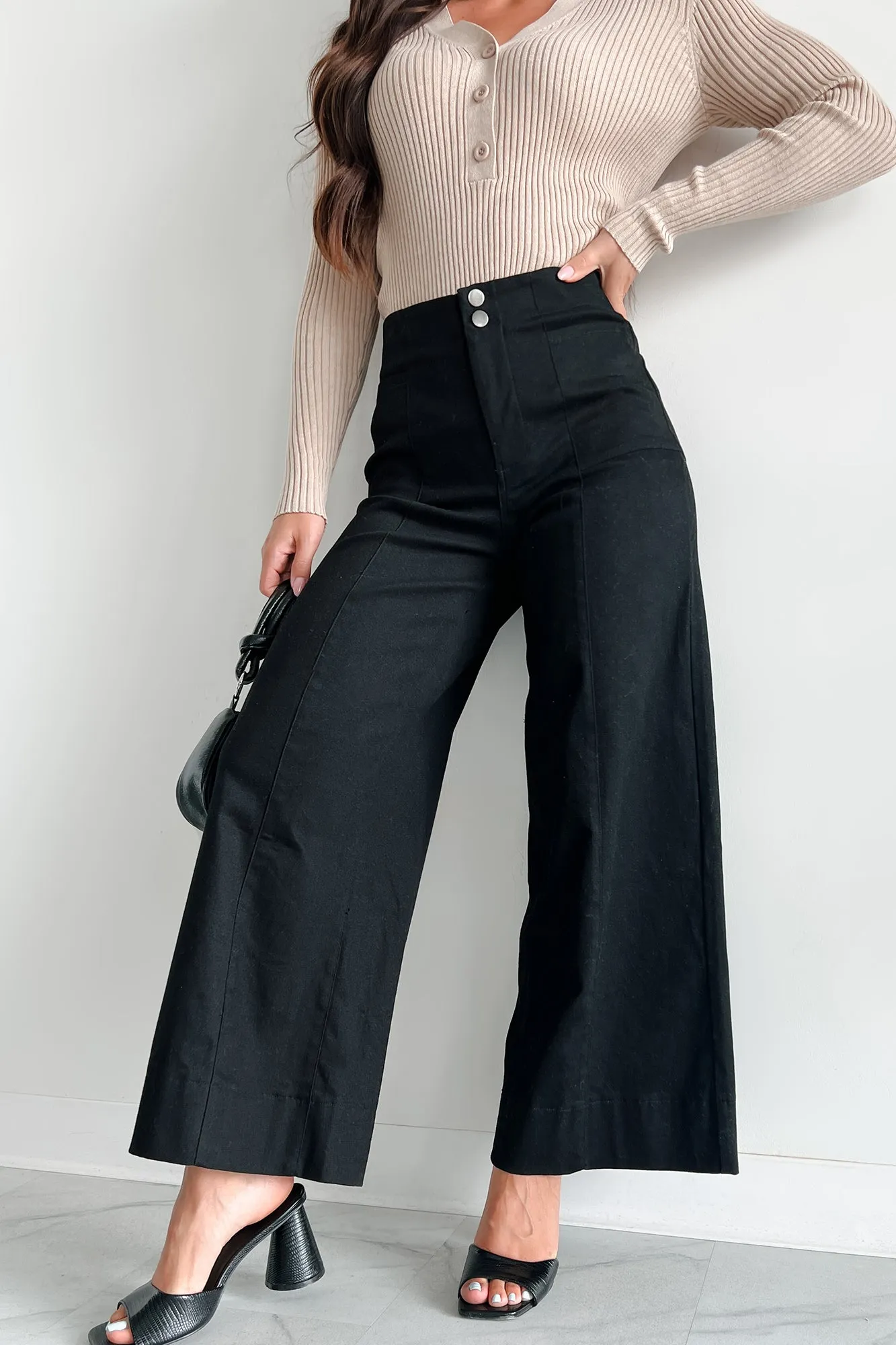 Just The Truth Wide Leg Pants (Black)