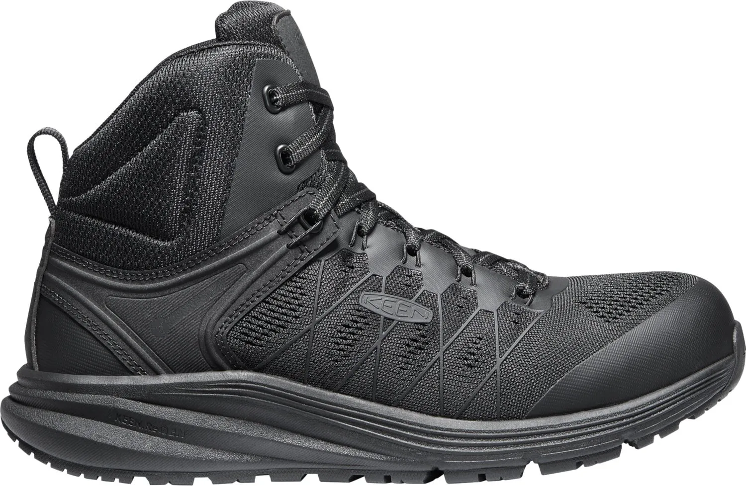 Keen Utility Mens Vista Energy Mid Black/Raven Mesh Work Boots