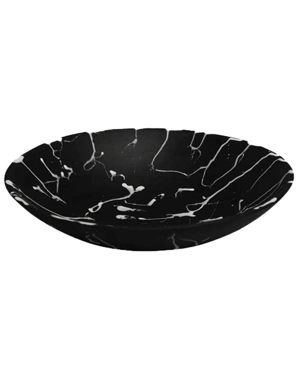 Large Everyday Black and White Swirl Bowl