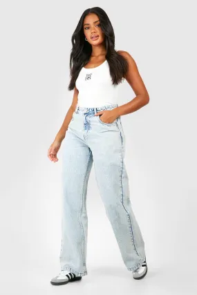 Light Blue Wash Straight Leg Jeans