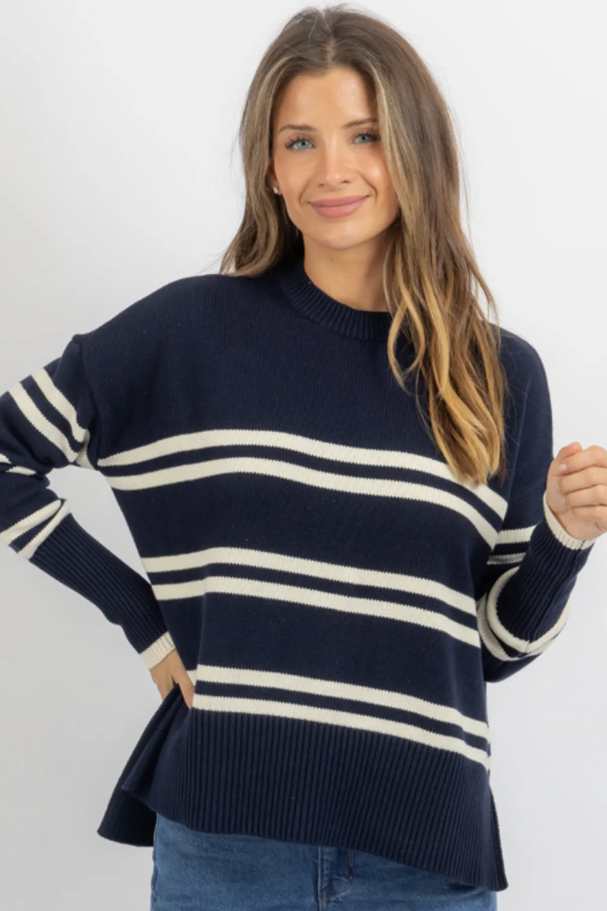 LUCILLE NAVY STRIPE SWEATER